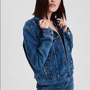 American Eagle flannel lined denim jacket